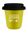 Kubek canary yellow 80 ml, AUTOBUS (bialy) z pokrywka czarna kubek termiczny na kawe | 70,00 zł