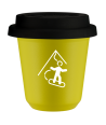 Kubek canary yellow 80 ml, SNOWBOARD (bialy) z pokrywka czarna kubek termiczny na kawe | 70,00 zł