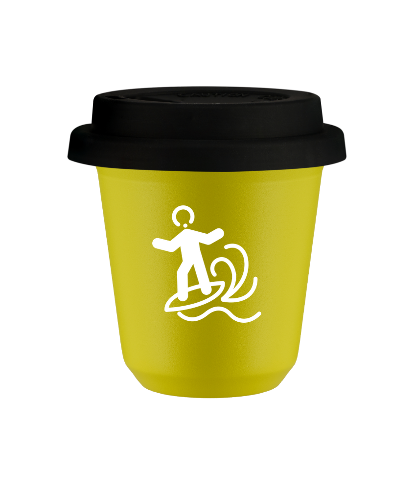 Kubek canary yellow 80 ml, WINDSURFING (bialy) z pokrywka czarna kubek termiczny na kawe | 70,00 zł