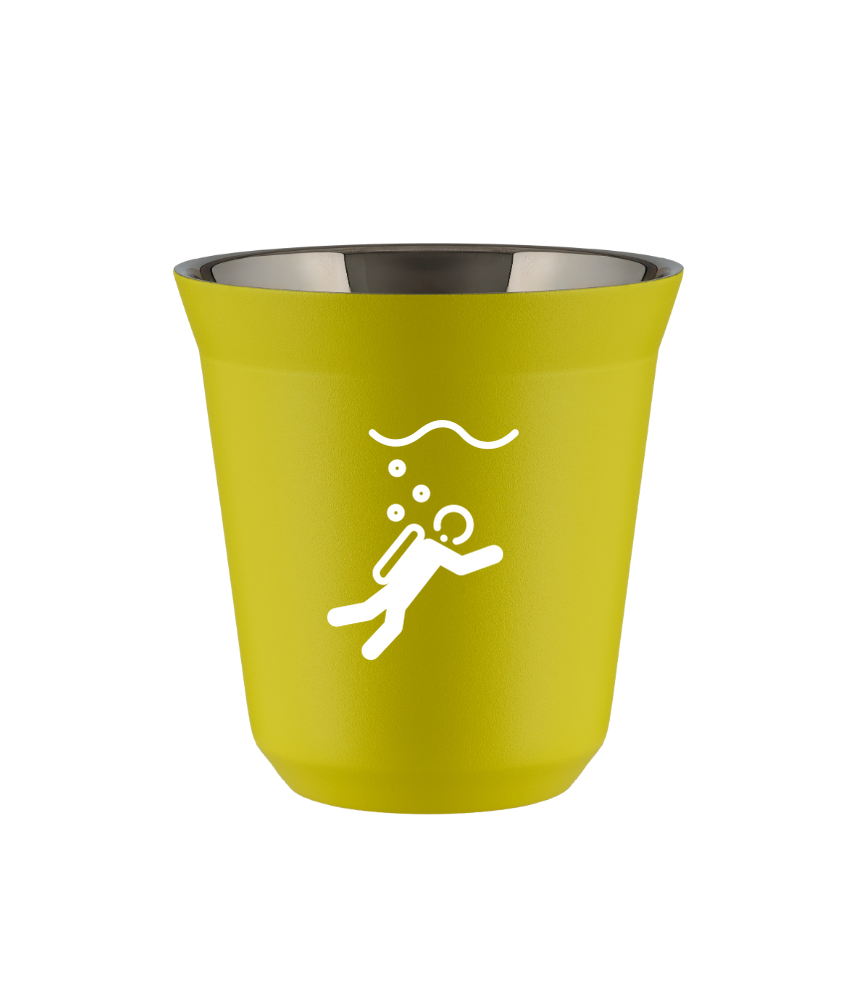 Kubek canary yellow 80 ml, NURKOWANIE (bialy) kubek termiczny na kawe | 65,00 zł Kubek canary yellow 80 ml, NURKOWANIE (bialy) kubek termiczny na kawe | 65,00 zł