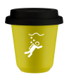 Kubek canary yellow 80 ml, NURKOWANIE (bialy) z pokrywka czarna kubek termiczny na kawe | 70,00 zł