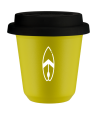 Kubek canary yellow 80 ml, DESKA (bialy) z pokrywka czarna kubek termiczny na kawe | 70,00 zł