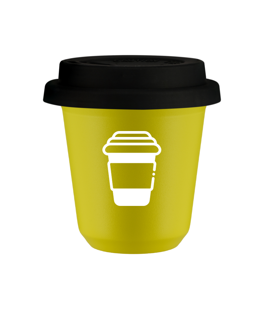 Kubek canary yellow 80 ml, KUBEK (bialy) z pokrywka czarna kubek termiczny na kawe | 70,00 zł Kubek canary yellow 80 ml, KUBEK (bialy) z pokrywka czarna kubek termiczny na kawe | 70,00 zł