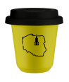 Kubek canary yellow 80 ml, POLSKA z pokrywka czarna kubek termiczny na kawe | 70,00 zł