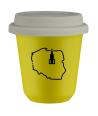 Kubek canary yellow 80 ml, POLSKA z pokrywka biala kubek termiczny na kawe | 70,00 zł