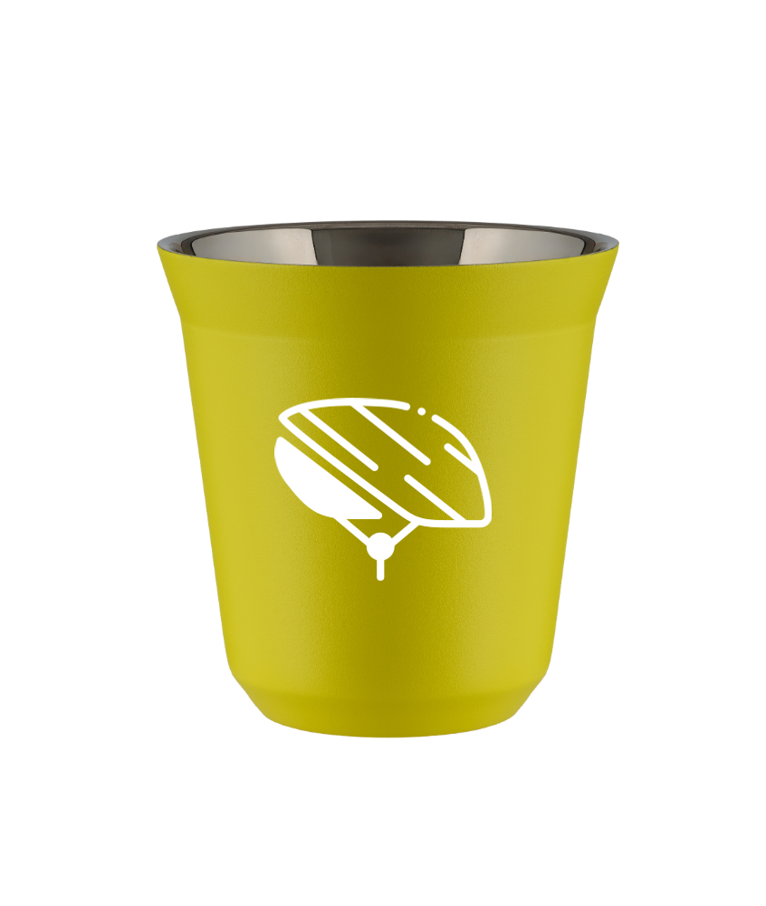 Kubek 80 ml ŻÓŁTY "Kask (biały)"