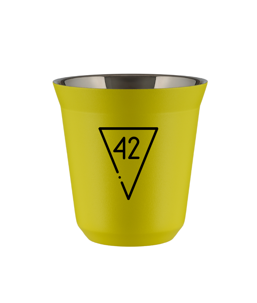 Kubek 80 ml ŻÓŁTY "42 (czarny)"