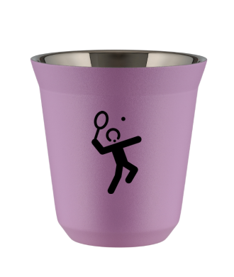 Kubek liliowy 80 ml, TENIS 2 (czarny)