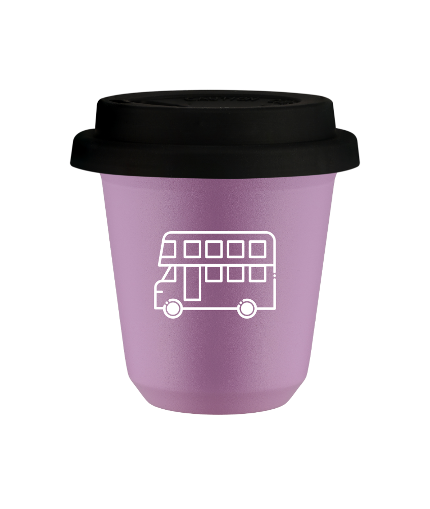 Kubek liliowy 80 ml, AUTOBUS (bialy) z pokrywka czarna kubek termiczny na kawe | 70,00 zł Kubek liliowy 80 ml, AUTOBUS (bialy) z pokrywka czarna kubek termiczny na kawe | 70,00 zł