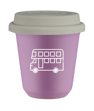 Kubek 80 ml LILIOWY "Autobus (biały)", z białą pokrywką Kubek 80 ml LILIOWY "Autobus (biały)", z białą pokrywką