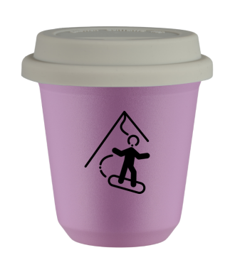 Kubek 80 ml LILIOWY "Snowboard (czarny)", z białą pokrywką Kubek 80 ml LILIOWY "Snowboard (czarny)", z białą pokrywką