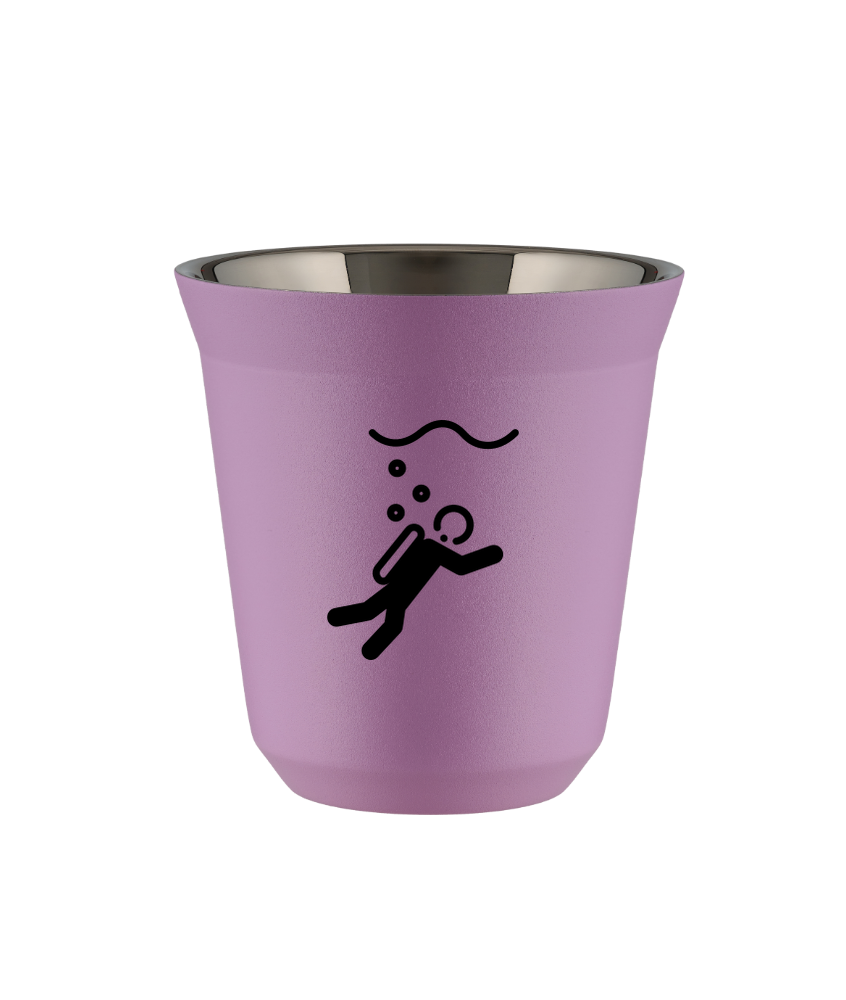 Kubek 80 ml LILIOWY "Nurkowanie (czarny)"