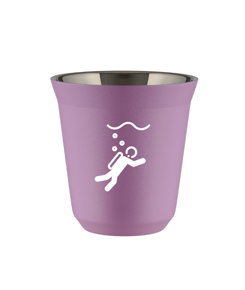 Kubek 80 ml LILIOWY "Nurkowanie (biały)"