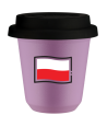 Kubek liliowy 80 ml, FLAGA POLSKI (czarny) z pokrywka czarna kubek termiczny na kawe | 70,00 zł