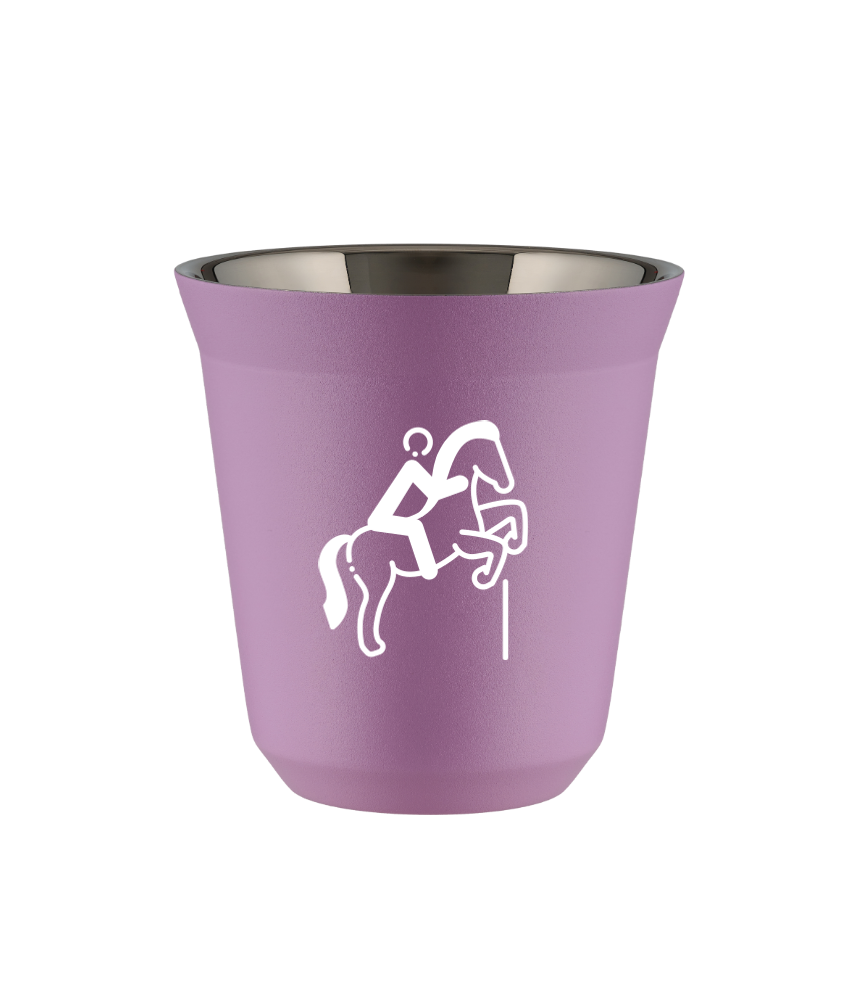 Kubek 80 ml LILIOWY "Jeździectwo 1 (biały)"
