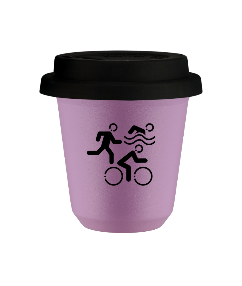 Kubek 80 ml LILIOWY "Sporty", z czarną pokrywką