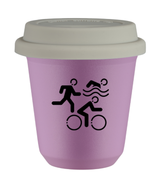 Kubek 80 ml LILIOWY "Sporty (czarny)", z białą pokrywką Kubek 80 ml LILIOWY "Sporty (czarny)", z białą pokrywką