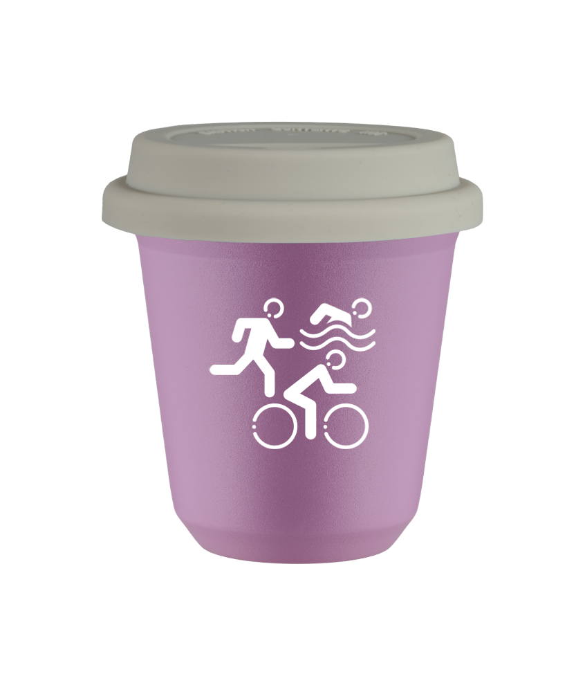 Kubek 80 ml LILIOWY "Sporty (biały)", z białą pokrywką