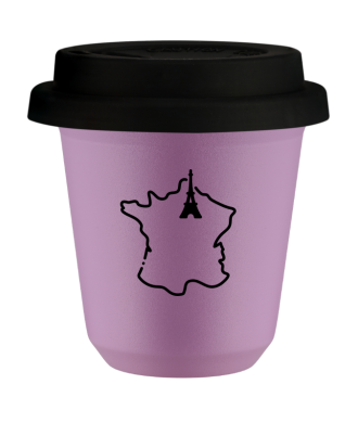 Kubek 80 ml LILIOWY "Francja (czarny)", z czarną pokrywką Kubek 80 ml LILIOWY "Francja (czarny)", z czarną pokrywką