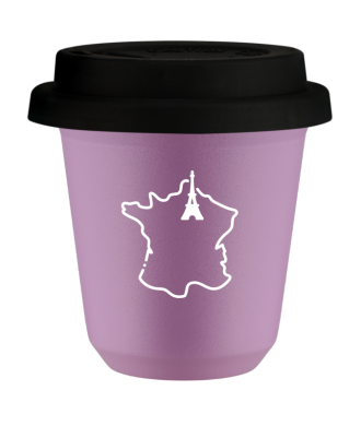 Kubek 80 ml LILIOWY "Francja (biały)", z czarną pokrywką Kubek 80 ml LILIOWY "Francja (biały)", z czarną pokrywką