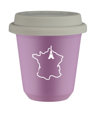 Kubek 80 ml LILIOWY "Francja (biały)", z białą pokrywką Kubek 80 ml LILIOWY "Francja (biały)", z białą pokrywką
