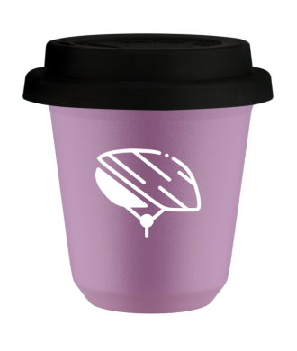 Kubek 80 ml LILIOWY "Kask (biały)", z czarną pokrywką Kubek 80 ml LILIOWY "Kask (biały)", z czarną pokrywką