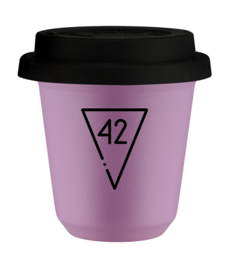 Kubek 80 ml LILIOWY "42 (czarny)", z czarną pokrywką Kubek 80 ml LILIOWY "42 (czarny)", z czarną pokrywką