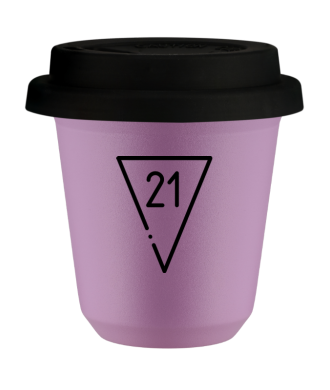 Kubek 80 ml LILIOWY "21 (czarny)", z czarną pokrywką Kubek 80 ml LILIOWY "21 (czarny)", z czarną pokrywką