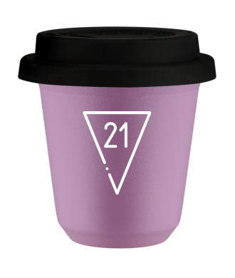 Kubek 80 ml LILIOWY "21 (biały)", z czarną pokrywką Kubek 80 ml LILIOWY "21 (biały)", z czarną pokrywką