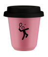 Kubek hot pink 80 ml, TENIS 2 z pokrywka czarna kubek termiczny na kawe | 70,00 zł