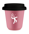 Kubek hot pink 80 ml, TENIS 2 (bialy) z pokrywka czarna kubek termiczny na kawe | 70,00 zł
