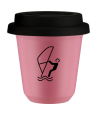 Kubek hot pink 80 ml, SPORTY WODNE (czarny) z pokrywka czarna kubek termiczny na kawe | 70,00 zł
