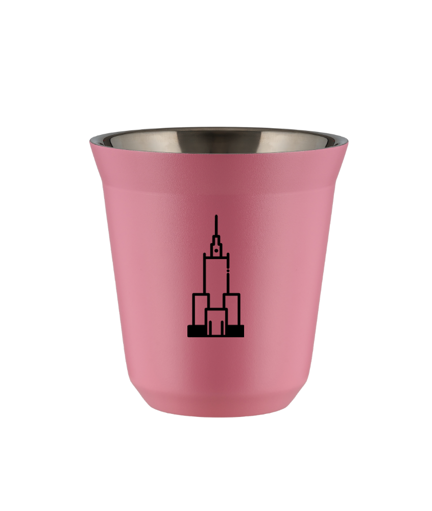 Kubek 80 ml RÓŻOWY "Pałac kultury i nauki (czarny)"