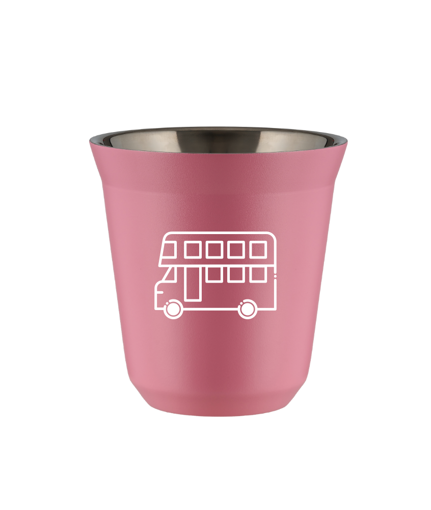 Kubek 80 ml RÓŻOWY "Autobus (biały)"