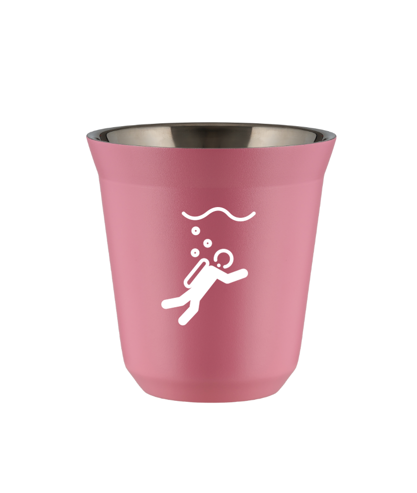 Kubek 80 ml RÓŻOWY "Nurkowanie (biały)"