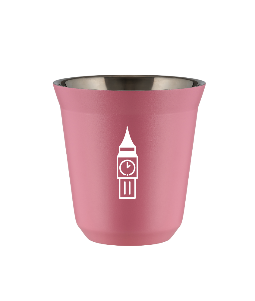 Kubek 80 ml RÓŻOWY "BIG BEN (biały)"