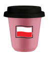 Kubek hot pink 80 ml, FLAGA POLSKI z pokrywka czarna kubek termiczny na kawe | 70,00 zł