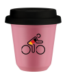 Kubek hot pink 80 ml, KOLARZ W NIEMIECKICH BARWACH (czarny) z pokrywka czarna kubek termiczny na kawe | 70,00 zł