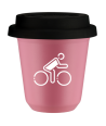 Kubek hot pink 80 ml, KOLARZ W POLSKICH BARWACH (bialy) z pokrywka czarna kubek termiczny na kawe | 70,00 zł