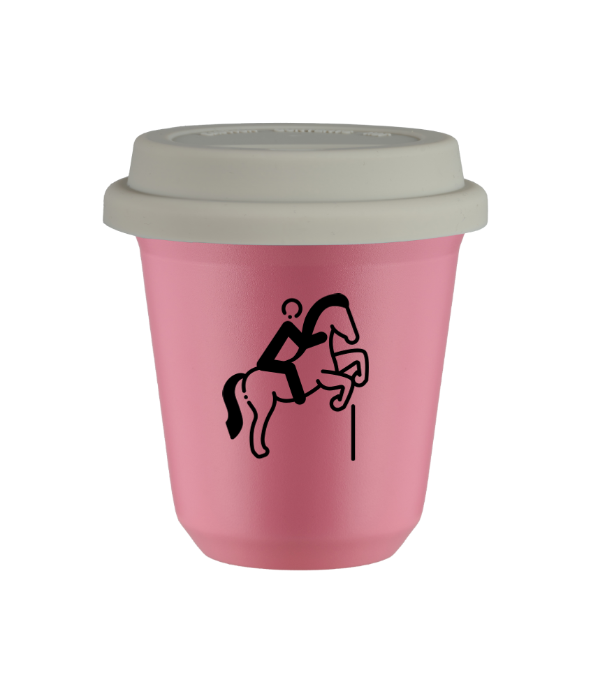 Kubek hot pink 80 ml, JEZDZIECTWO 1 (czarny) z pokrywka biala kubek termiczny na kawe | 70,00 zł Kubek hot pink 80 ml, JEZDZIECTWO 1 (czarny) z pokrywka biala kubek termiczny na kawe | 70,00 zł