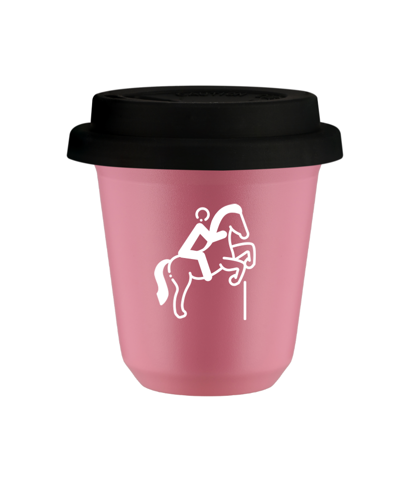 Kubek hot pink 80 ml, JEZDZIECTWO 1 (bialy) z pokrywka czarna kubek termiczny na kawe | 70,00 zł Kubek hot pink 80 ml, JEZDZIECTWO 1 (bialy) z pokrywka czarna kubek termiczny na kawe | 70,00 zł