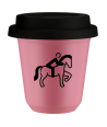 Kubek hot pink 80 ml, JEZDZIECTWO 2 (czarny) z pokrywka czarna kubek termiczny na kawe | 70,00 zł