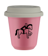 Kubek hot pink 80 ml, JEZDZIECTWO 2 (czarny) z pokrywka biala kubek termiczny na kawe | 70,00 zł
