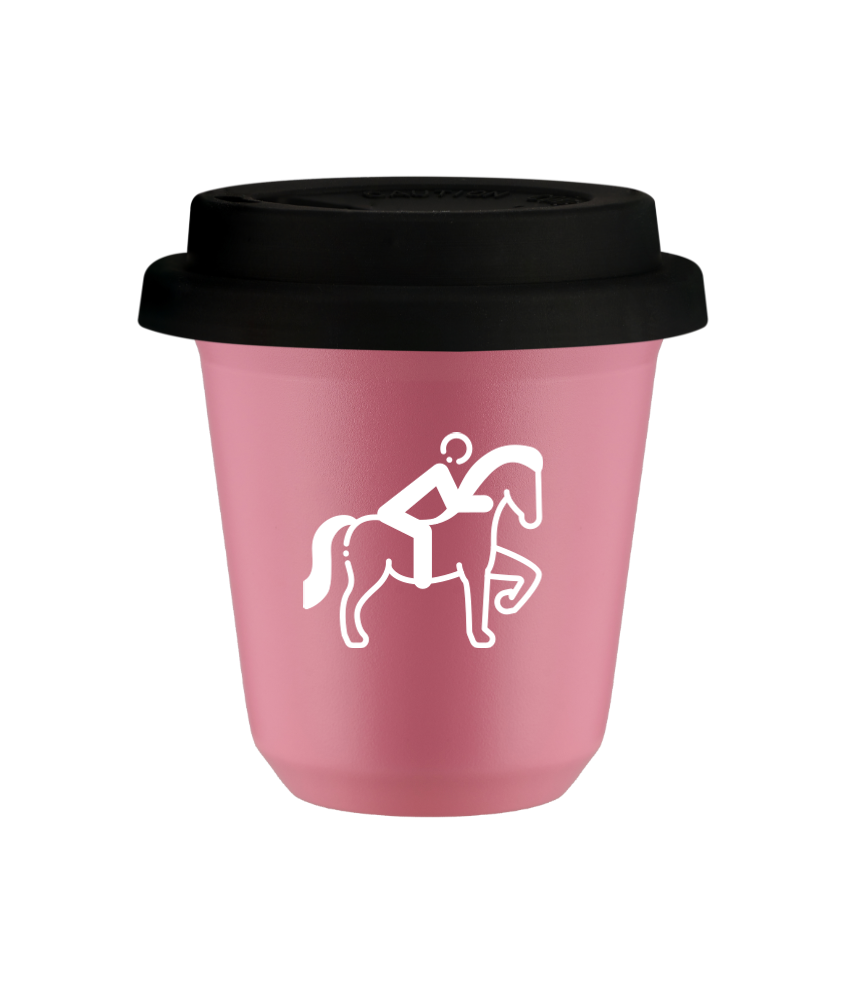 Kubek hot pink 80 ml, JEZDZIECTWO 2 (bialy) z pokrywka czarna kubek termiczny na kawe | 70,00 zł Kubek hot pink 80 ml, JEZDZIECTWO 2 (bialy) z pokrywka czarna kubek termiczny na kawe | 70,00 zł
