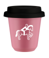Kubek hot pink 80 ml, JEZDZIECTWO 2 (bialy) z pokrywka czarna kubek termiczny na kawe | 70,00 zł