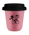 Kubek hot pink 80 ml, SPORTY (czarny) z pokrywka czarna kubek termiczny na kawe | 70,00 zł