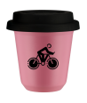 Kubek hot pink 80 ml, KOLARSTWO 2 (czarny) z pokrywka czarna kubek termiczny na kawe | 70,00 zł