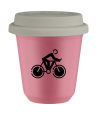 Kubek hot pink 80 ml, KOLARSTWO 2 (czarny) z pokrywka biala kubek termiczny na kawe | 70,00 zł