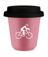 Kubek hot pink 80 ml, KOLARSTWO 3 (bialy) z pokrywka czarna kubek termiczny na kawe | 70,00 zł