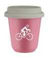 Kubek hot pink 80 ml, KOLARSTWO 3 (bialy) z pokrywka biala kubek termiczny na kawe | 70,00 zł